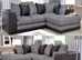 **Milan Chic Brand New Corner Seating - 2 & 3 Seater Sofa with Footstool