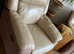 Beautiful soft cream leather reclining armchair