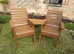 Solid wood garden table and chairs