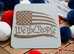 Set of 6 White Topped Wood Drink coasters, Americana Collection. PRICE £4.60