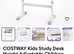 Costway Kids Study Desk Height Adjustable Children Writing Table-Grey