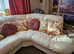 Cream leather corner sofa