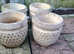 4 concrete beautiful plant pot £35 each as new cream colour lattice effect