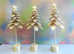 Christmas Trees Three (3) Gold / Glittered Metal Christmas Trees,