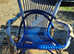 Stylish Blue Wicker Chair - Refurbished Modern Design