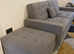 Modern Fabric Grey Sofa Bed 3 Seater With Footstool