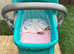 Beautiful traditional style turquoise colour 4 in 1 Hauck, Malibu pram system