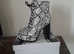 Ladies womans Ankle high heel Chunky Snake Print Platform Boots shoes
