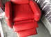 Red genuine leather recliner chair