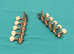 Vintage Left & Right Machine Head 5-Link Tuning Pegs for 10-String Instruments