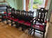 Oak dining table and 8 chairs