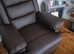 Brown faux leather recliner armchair