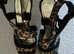 Leopard print/black sandals - 5inch heel