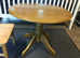 Solid wood round drop leaf table and 4 chairs