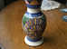 Vintage Pottery vase with fluted rim carved effect design