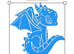 Cute Baby Dragon Silhouette Baby Blue Permanent Vinyl Decal Sticker