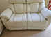 High quality Leather 2 seater sofa , armchair and footstool as new condition
