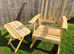 Wooden garden rocking chair with matching table