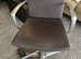 REM Salon Hairdresser Chair Brown Vinyl Adjustable Height Chrome Arms And Base