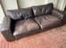 Large Vintage Brown Leather Sofa