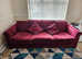 Large red ikea sofa. 3/4 seater and large footstool.