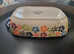 Hand painted ceramic pie dish