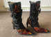 Stunning New Rock Red Flame rock / gothic boots