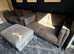 *FREE & READY FOR COLLECTION" 2 x Grey Sofas + 1 x Footstool w/storage