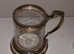 Antique silver plated & glass mug post 1850s