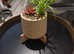 FAUX potted plant in polka dot planter