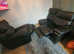 3 seat Recliner black  leather sofas (two)