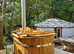 OVAL HOT TUB WITH INSIDE HEATER FOR 2 PERSONS MINI, wood burning heater Ofuro bath