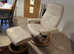 Stressless recliner leather armchair and stool
