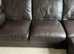 Dark Brown L Shaped Couch and Footstool