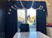 Crushed velvet black & silver curtain and swag set excellent condition