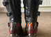Stunning New Rock Red Flame rock / gothic boots