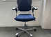 HAG MIDI CHAIR Blue Fabric Ergonomic Operator Chair with Black Back, Gas Lift, Back Tilt and Adjustable Arms