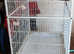 metal huge white bird cage on trolley with shelf - fab condition paw hut make