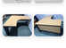 3 office tables light teak very good condition.