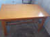 Rustic medium oak sturdy dining table & 4 rush-seat ladder-back sturdy chairs very good quality