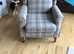 Beautiful Checked Wing Back Arm Chair