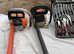 Large case on wheels containing tools, brand-new never used also chainsaw